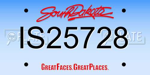 IS25728 South Dakota License Plate