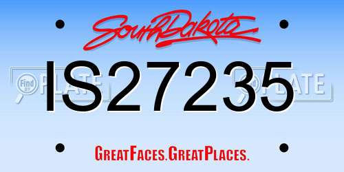 IS27235 South Dakota License Plate