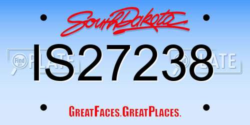 IS27238 South Dakota License Plate