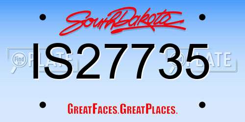IS27735 South Dakota License Plate
