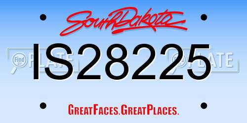 IS28225 South Dakota License Plate