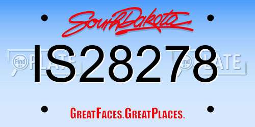IS28278 South Dakota License Plate