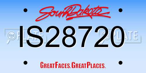 IS28720 South Dakota License Plate
