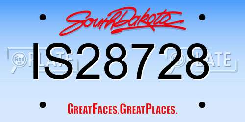 IS28728 South Dakota License Plate