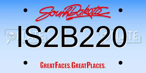 IS2B220 South Dakota License Plate