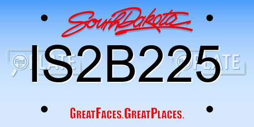 IS2B225 South Dakota License Plate