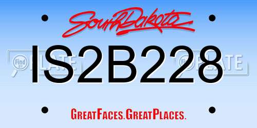 IS2B228 South Dakota License Plate