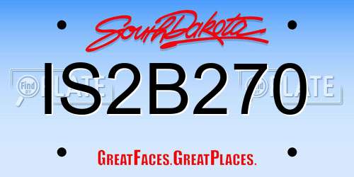 IS2B270 South Dakota License Plate
