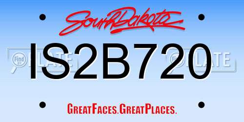 IS2B720 South Dakota License Plate