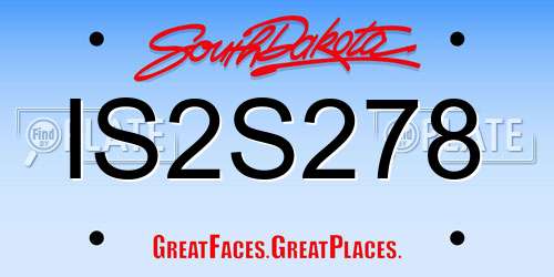 IS2S278 South Dakota License Plate