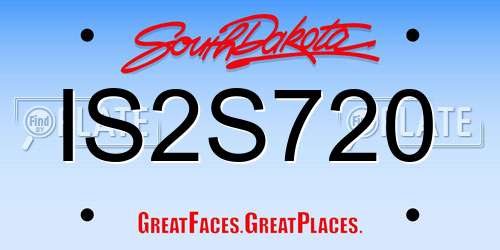 IS2S720 South Dakota License Plate