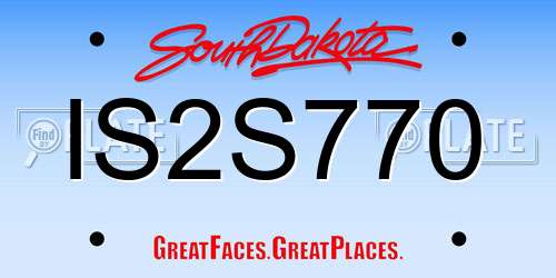 IS2S770 South Dakota License Plate