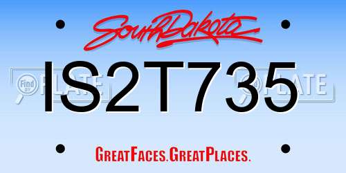 IS2T735 South Dakota License Plate