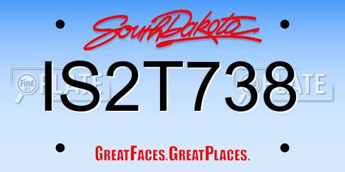 IS2T738 South Dakota License Plate