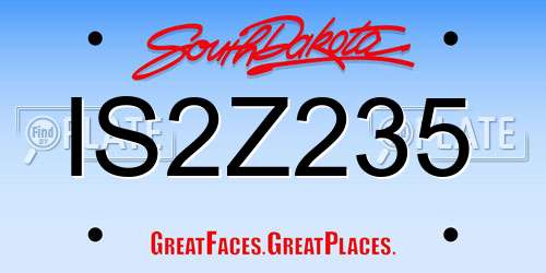 IS2Z235 South Dakota License Plate
