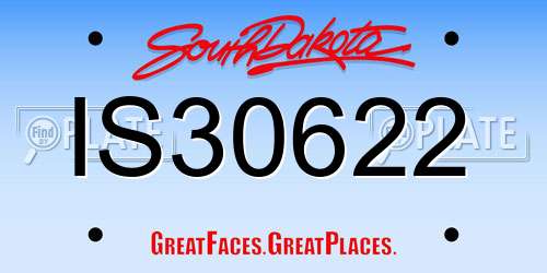 IS30622 South Dakota License Plate
