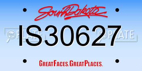 IS30627 South Dakota License Plate