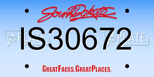 IS30672 South Dakota License Plate