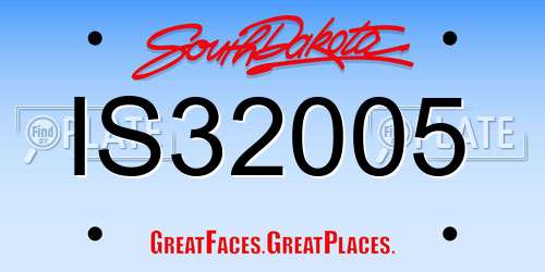 IS32005 South Dakota License Plate