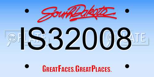 IS32008 South Dakota License Plate