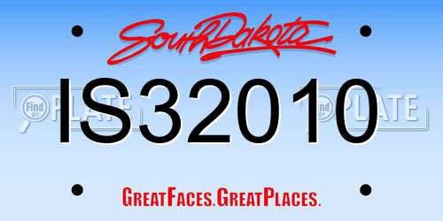 IS32010 South Dakota License Plate