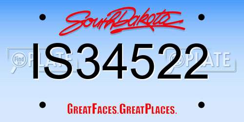 IS34522 South Dakota License Plate