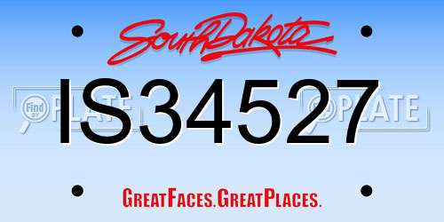 IS34527 South Dakota License Plate