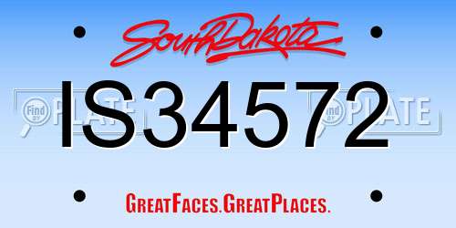 IS34572 South Dakota License Plate