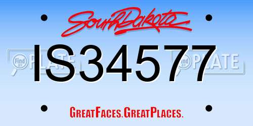 IS34577 South Dakota License Plate