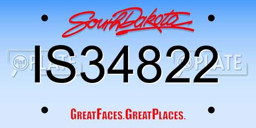 IS34822 South Dakota License Plate