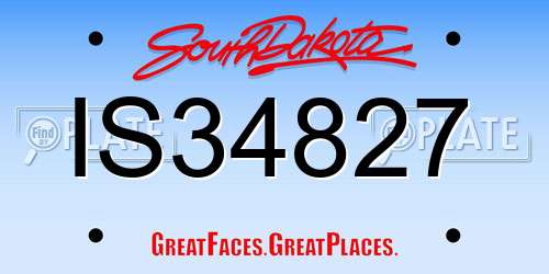 IS34827 South Dakota License Plate