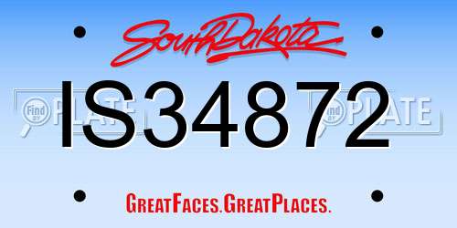 IS34872 South Dakota License Plate