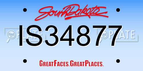 IS34877 South Dakota License Plate