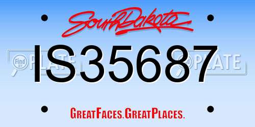 IS35687 South Dakota License Plate