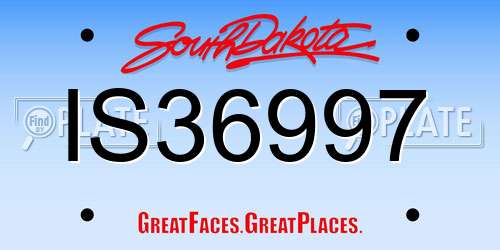 IS36997 South Dakota License Plate