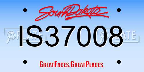 IS37008 South Dakota License Plate