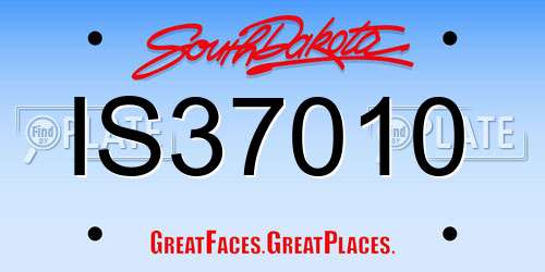 IS37010 South Dakota License Plate