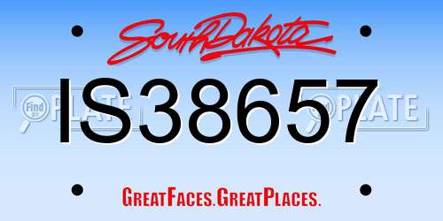 IS38657 South Dakota License Plate