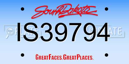 IS39794 South Dakota License Plate