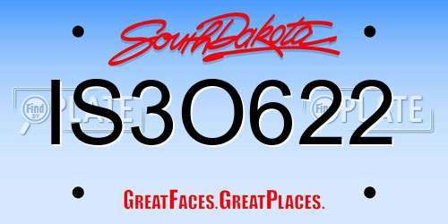 IS3O622 South Dakota License Plate