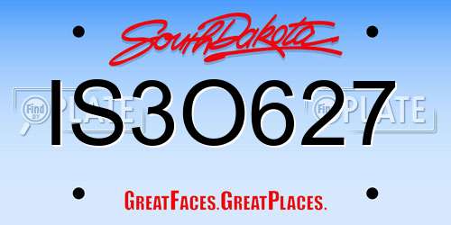 IS3O627 South Dakota License Plate