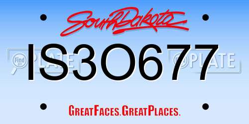 IS3O677 South Dakota License Plate