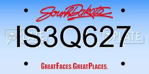 IS3Q627 South Dakota License Plate