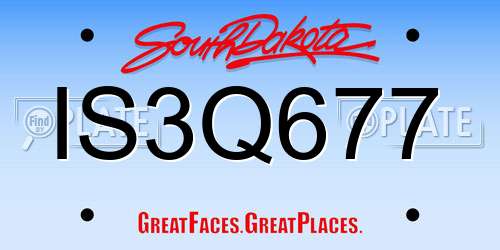 IS3Q677 South Dakota License Plate