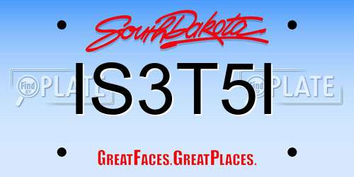 IS3T5I South Dakota License Plate