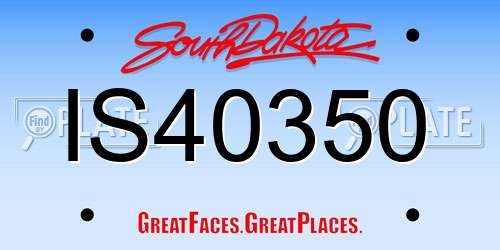IS40350 South Dakota License Plate