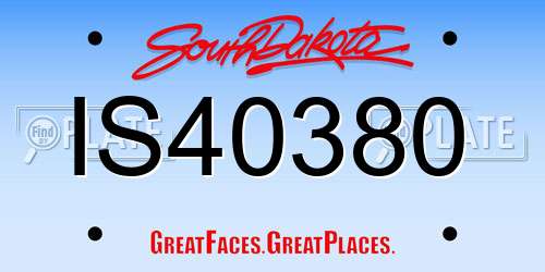 IS40380 South Dakota License Plate