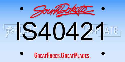 IS40421 South Dakota License Plate