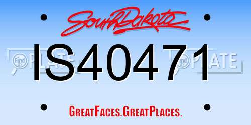 IS40471 South Dakota License Plate