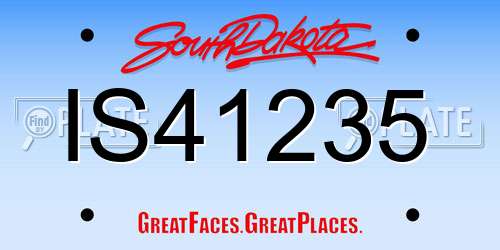 IS41235 South Dakota License Plate
